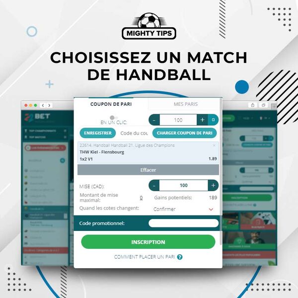 Choisissez la cote et validez le pari