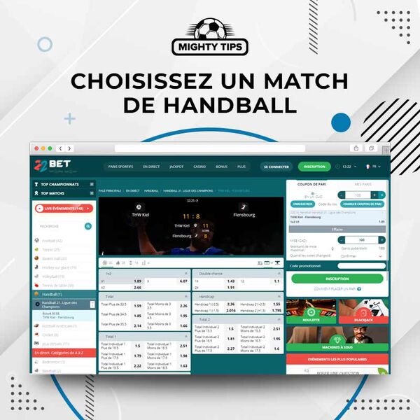 Choisissez un match de handball